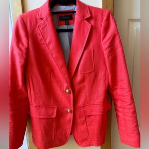 JCrew Orange Linen Blazer